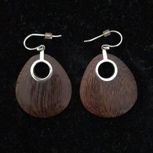 Silpada sterling and wooden earrings